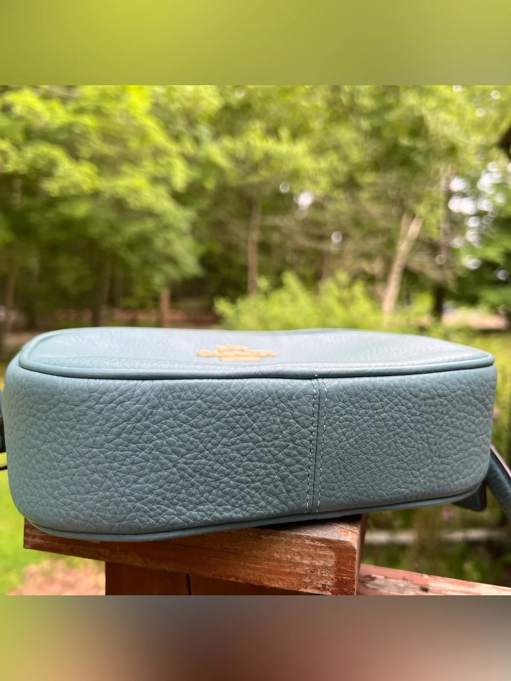 Coach Mini Jamie Camera Bag Marine Teal Pebbled Leather